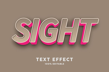 3d cream and red text effect