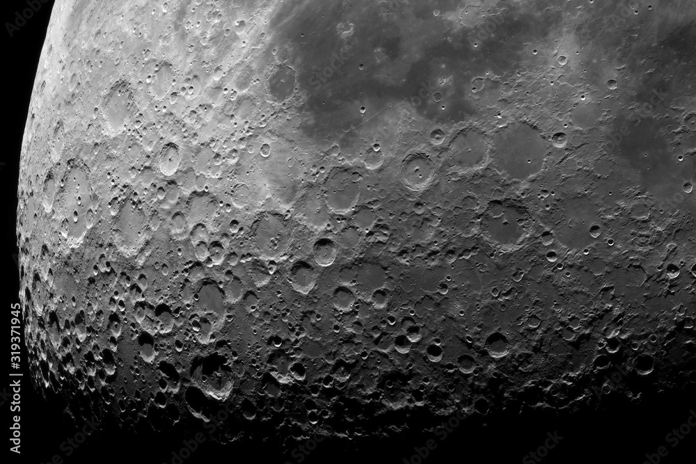 Canvas Prints photo of the moon with high magnification. moon, view through a telescope. moon with craters.