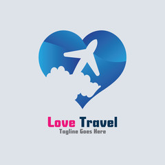 Love Travel awesome simple creative logo template design