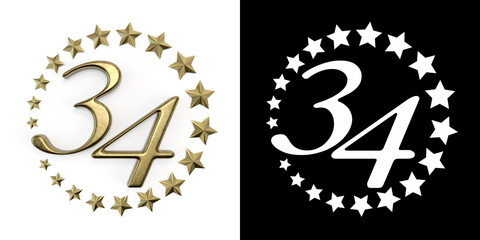 Obraz premium Number thirty-four years celebration