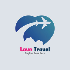 Love Travel awesome simple creative logo template design