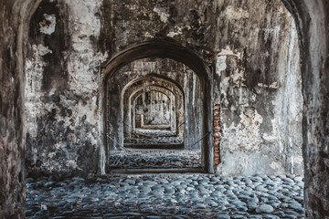 Fototapeta na wymiar Corridors of San Juan de Ulua prison in Veracruz Mexico