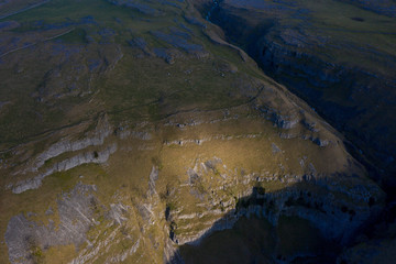 A\ chink of Light hits an area close to Gordale Scar