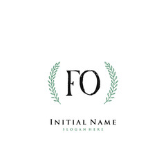 FO Initial handwriting logo vector