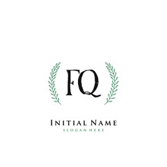 FQ Initial handwriting logo vector
