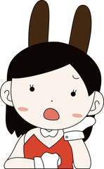 POP Cute pose of cute bunny girl Upper body