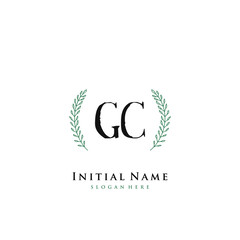 GC Initial handwriting logo vector