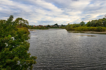 View of the Vichkinza river in Diveyevo, Russia
