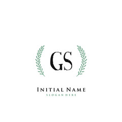 GS Initial handwriting logo vector