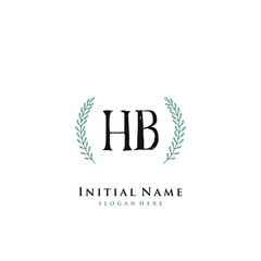 HB Initial handwriting logo vector