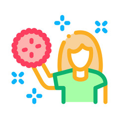 Girl with Support Groups Icon Vector. Outline Girl with Support Groups Sign. Isolated Contour Symbol Illustration