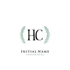 HC Initial handwriting logo vector