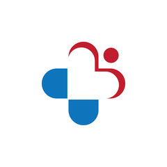 Medical cross healthy logo template vector