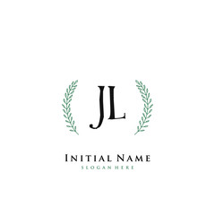 JL Initial handwriting logo vector