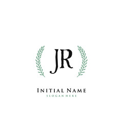 Obraz premium JR Initial handwriting logo vector