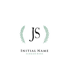 Obraz premium JS Initial handwriting logo vector