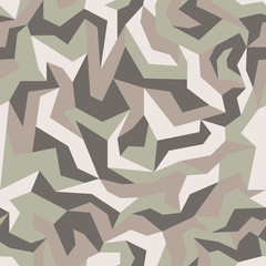 Geometric camouflage pattern. Repeating Light pastel  background. Stylish military camo, seamless texture. Abstract modern fabric textile ornament. Vector