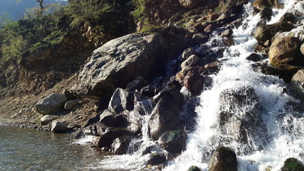 waterfall in mountains