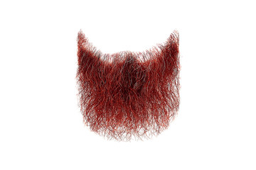 Red beard isolated on white. Mens fashion
