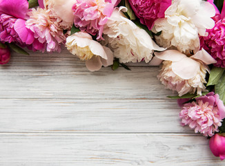 Background with pink peonies
