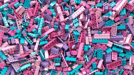 Colorful cute toy bricks background © 3d_kot