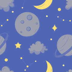 Vector cute space pattern good for textile