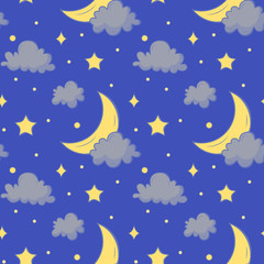 Obraz na płótnie Canvas Vector pattern with night sky