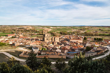 Fototapeta premium Panoramic view of an old Castilian medieval town. Penaranda de Duero in Spain