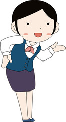 Cute pose of cute Black hair Female bank clerk