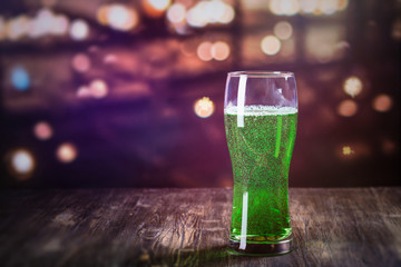 Glass of green beer