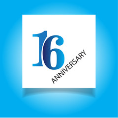 16 years annyversary celebration - VECTOR ILLUSTRATION