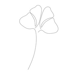 Flower isilhouette outline. Continuous line drawing, vector illustration	