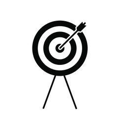 	 target arrow strategy research fill style icon vector illustration