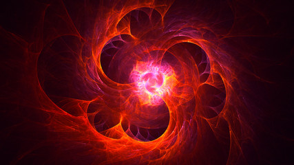 Fractal 3D rendering abstract and shiny background