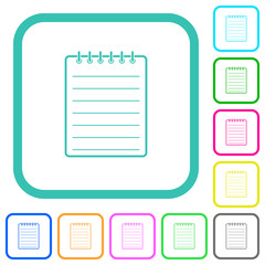 Notepad vivid colored flat icons