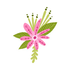 Naklejka premium Stylized Floral Composition with Fancy Shaped Flowers Vector Illustration