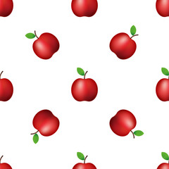 Apples seamless pattern. Vector illustration on white background