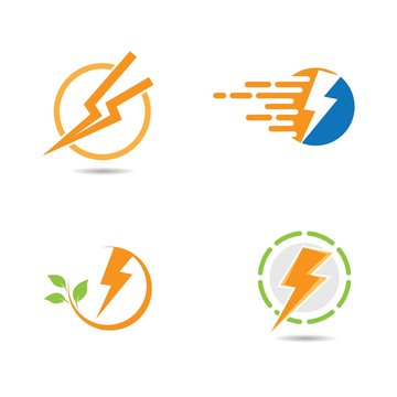 Thunderbolt logo vector icon