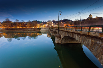 Torino, bridge on the river