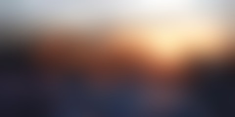 Obraz premium Golden sunset view formless pattern banner. Night landscape empty background. Lens flare natural defocus illustration. Yellow grey black blurred abstract template.