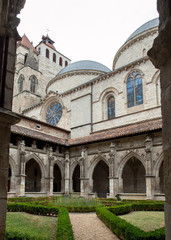 Fototapeta na wymiar Medieval Cloister of Saint Etienne Cathedral in Cahors, Occitanie, France