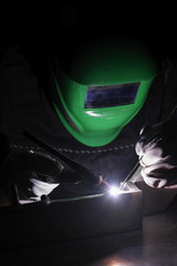 Welder using the tig welding method.