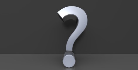 question mark 3d silver