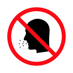 Stop virus. Quarantine vector icon.  No sneeze sign is isolated on a white background.