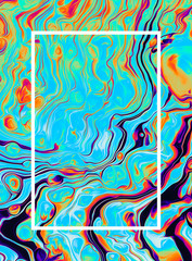 Holographic fluid design with a white frame