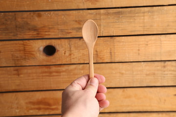 small bamboo wooden kitchen spoons for food