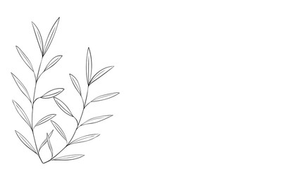 植物のイラスト：見出し飾り：葉っぱ、葉脈、実なし