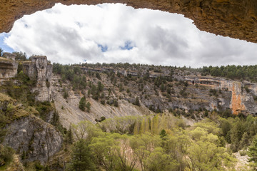 Fototapeta na wymiar Karstic landscape from cave