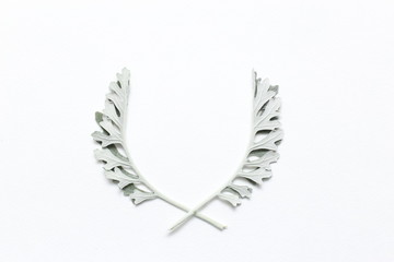 Obraz premium Frame made of green leaves on paper background.