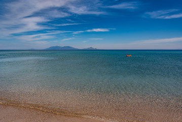 Natural beach on Greece island.